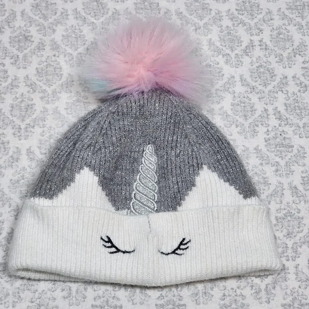 Kids Unicorn Rainbow Winter Hat